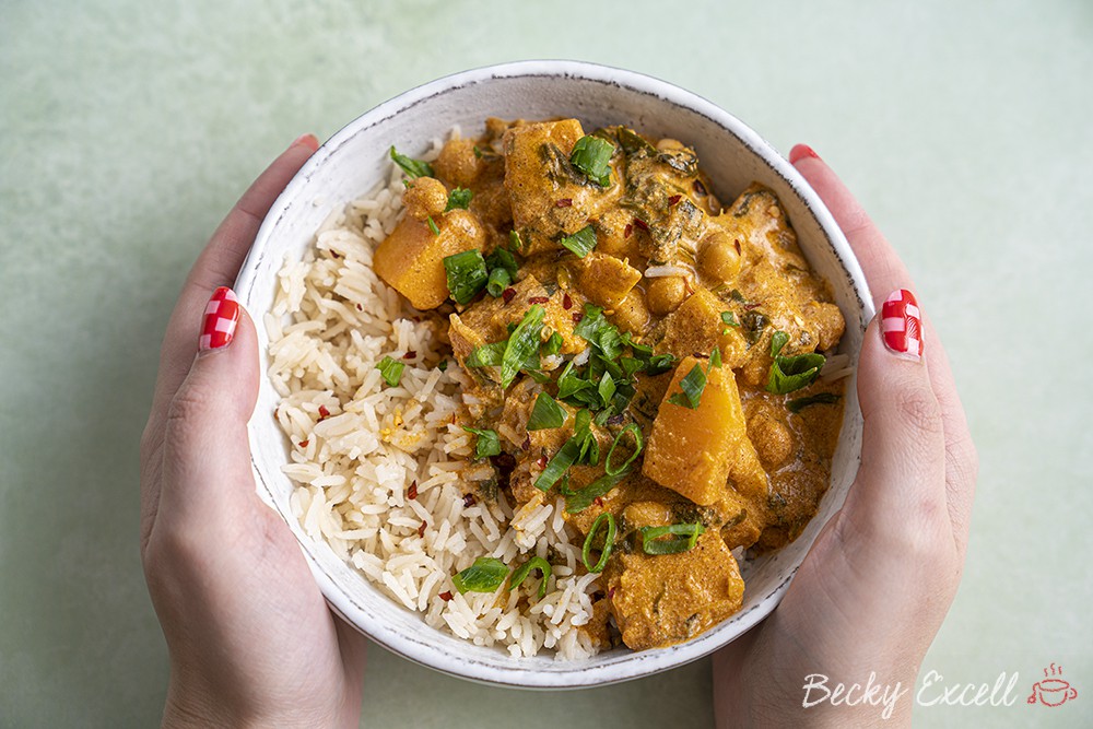 Butternut skvoša karijs ar kokosriekstu pienu